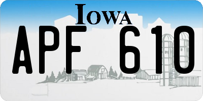 IA license plate APF610