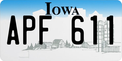 IA license plate APF611