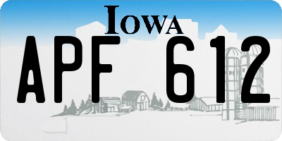 IA license plate APF612