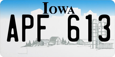 IA license plate APF613