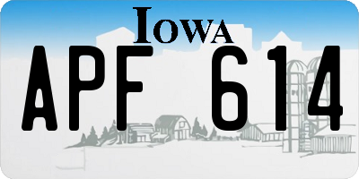 IA license plate APF614
