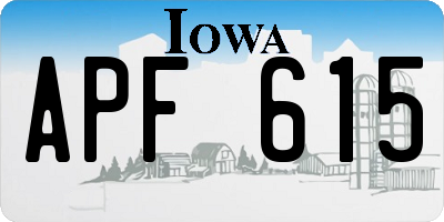 IA license plate APF615