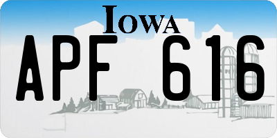 IA license plate APF616