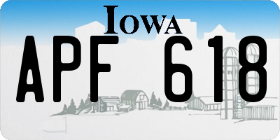 IA license plate APF618