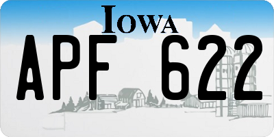 IA license plate APF622