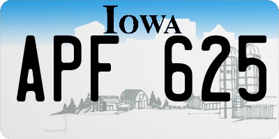 IA license plate APF625