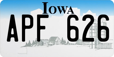 IA license plate APF626