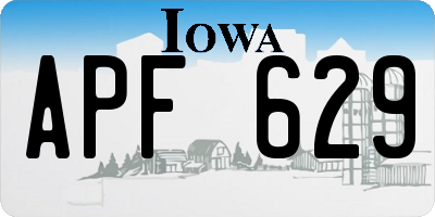 IA license plate APF629