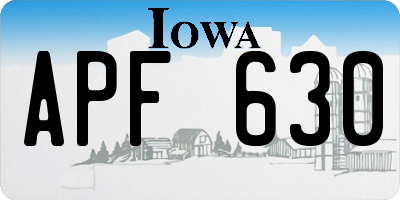 IA license plate APF630