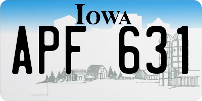 IA license plate APF631