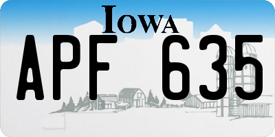 IA license plate APF635