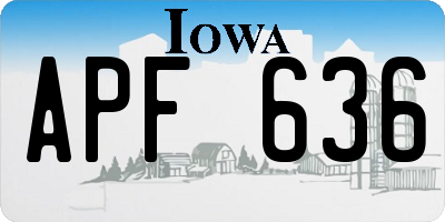 IA license plate APF636