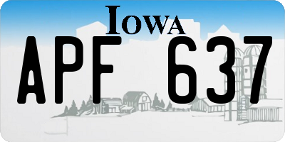 IA license plate APF637