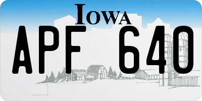 IA license plate APF640