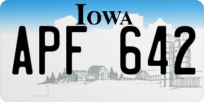 IA license plate APF642