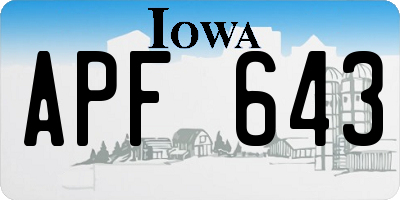 IA license plate APF643