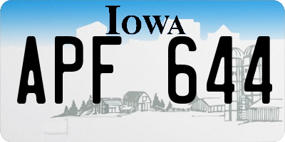 IA license plate APF644