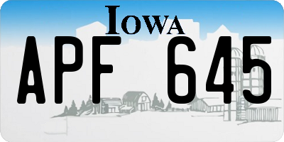 IA license plate APF645