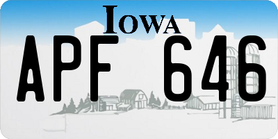 IA license plate APF646