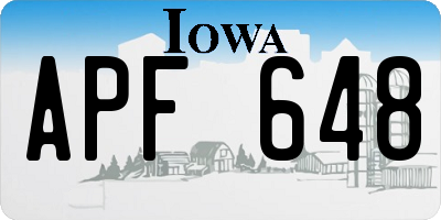 IA license plate APF648