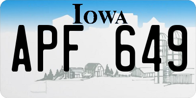 IA license plate APF649