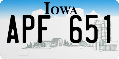 IA license plate APF651