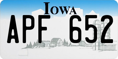 IA license plate APF652