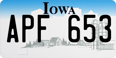 IA license plate APF653