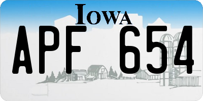 IA license plate APF654