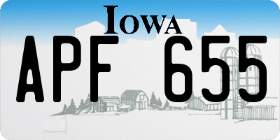 IA license plate APF655