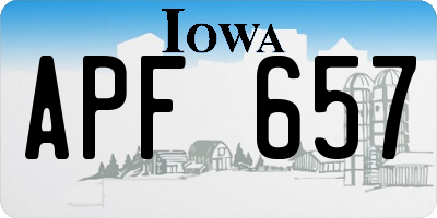 IA license plate APF657