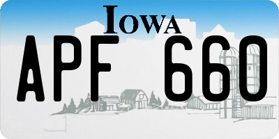 IA license plate APF660