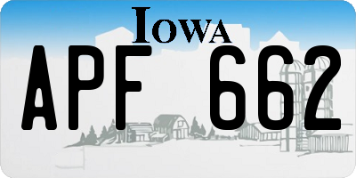 IA license plate APF662