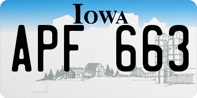 IA license plate APF663