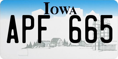 IA license plate APF665