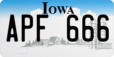 IA license plate APF666