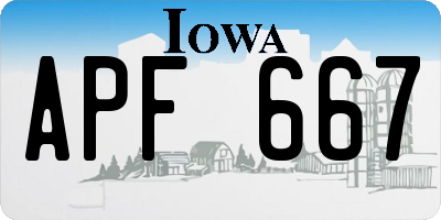IA license plate APF667