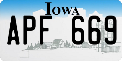 IA license plate APF669