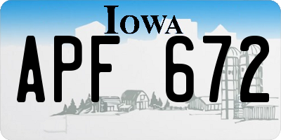 IA license plate APF672