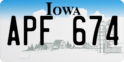 IA license plate APF674