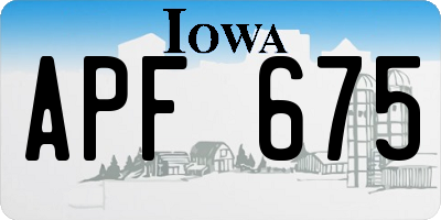 IA license plate APF675