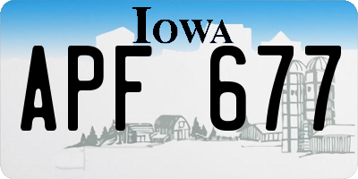IA license plate APF677