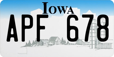 IA license plate APF678