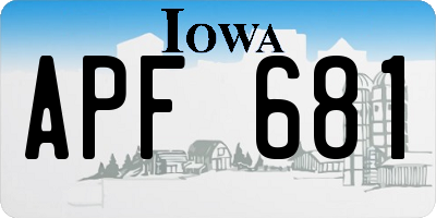 IA license plate APF681