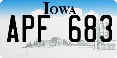 IA license plate APF683