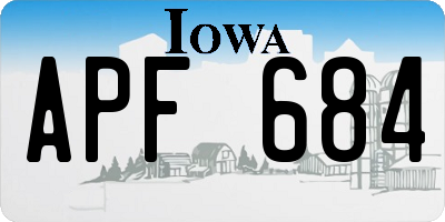 IA license plate APF684