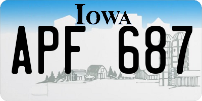 IA license plate APF687