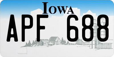 IA license plate APF688