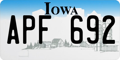 IA license plate APF692