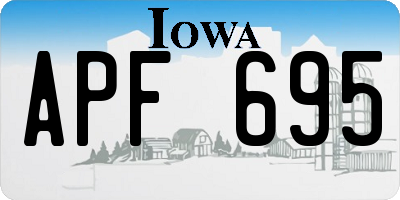 IA license plate APF695